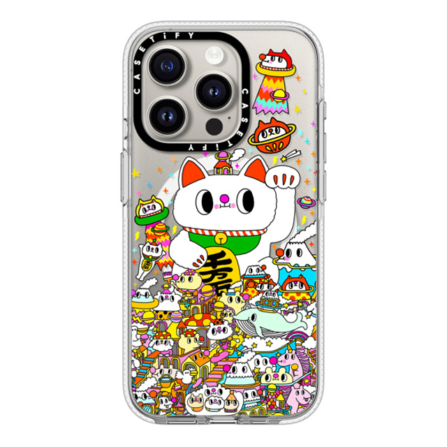 Messy Desk x CASETiFY iPhone 15 Pro ケース クリア クリア ケース MagSafe対応 Lucky Cat