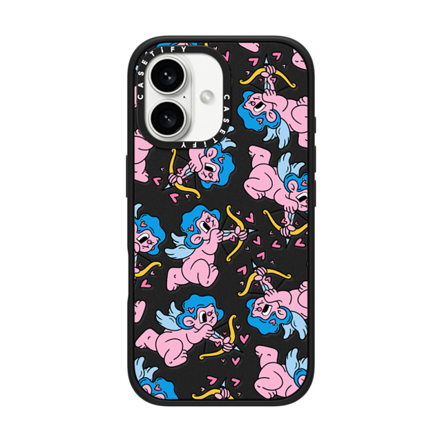 Bobbi Rae x CASETiFY iPhone 16 Case Heart,Cartoon Matte Black Impact Case MagSafe Compatible Cupid Father's Day Bobbi Rae x CASETiFY iPhone 16 Case Heart,Cartoon Matte Black Impact Case MagSafe Compatible Cupid Father's Day