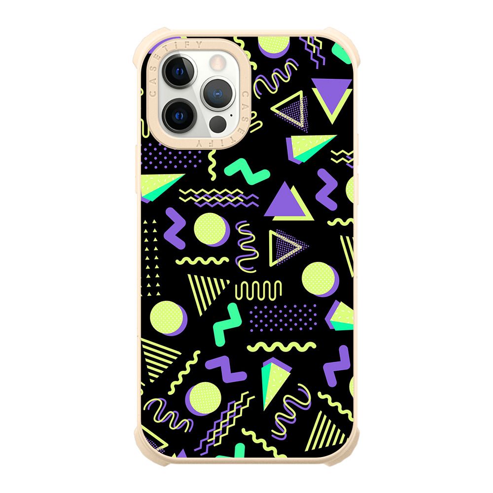 Geometrical Retro Neon Purple Yellow 80 S Motif Casetify