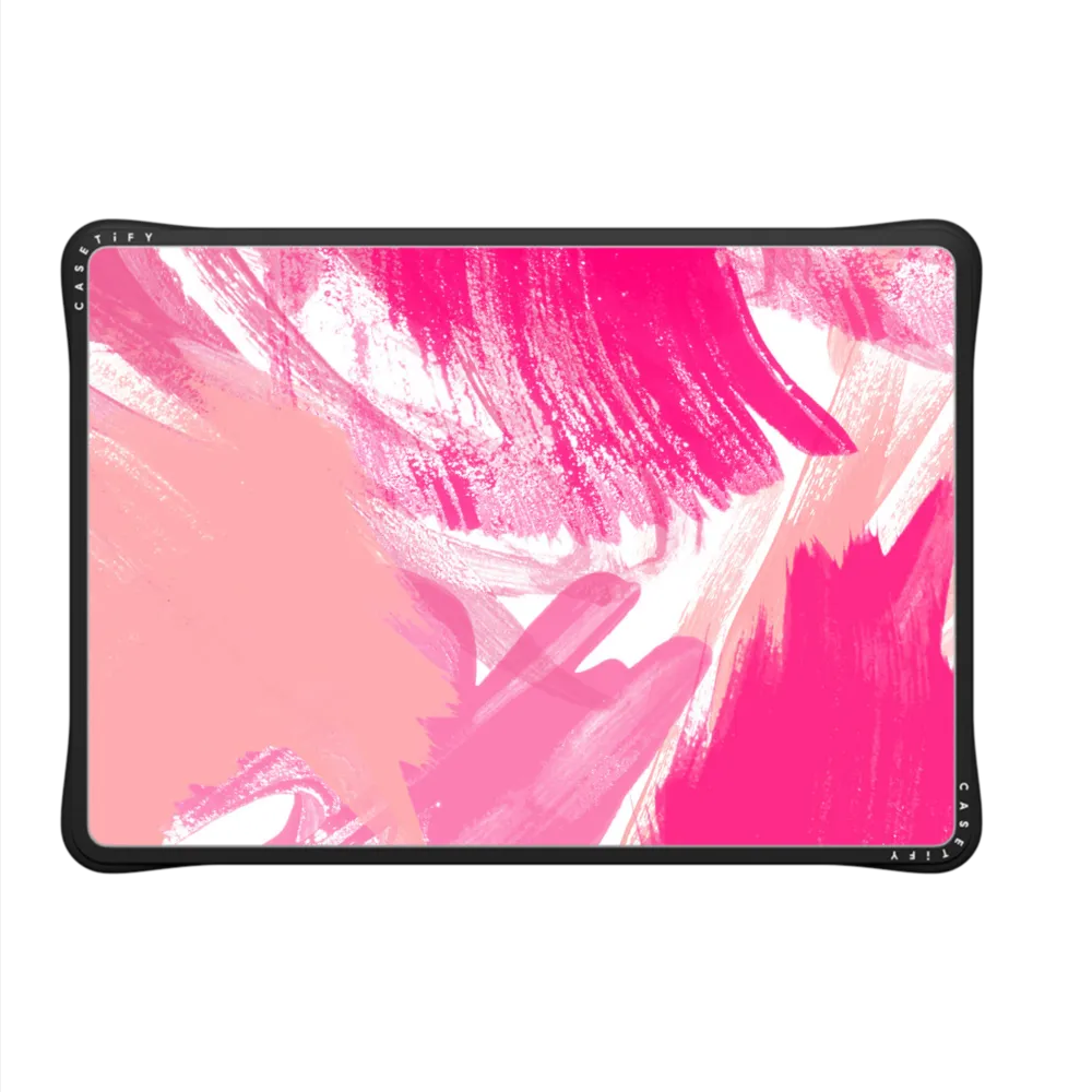 Impact MacBook Pro 13-inch (M1 / M2 / Intel)  Case - Modern fuchsia coral white watercolor brushstrokes
