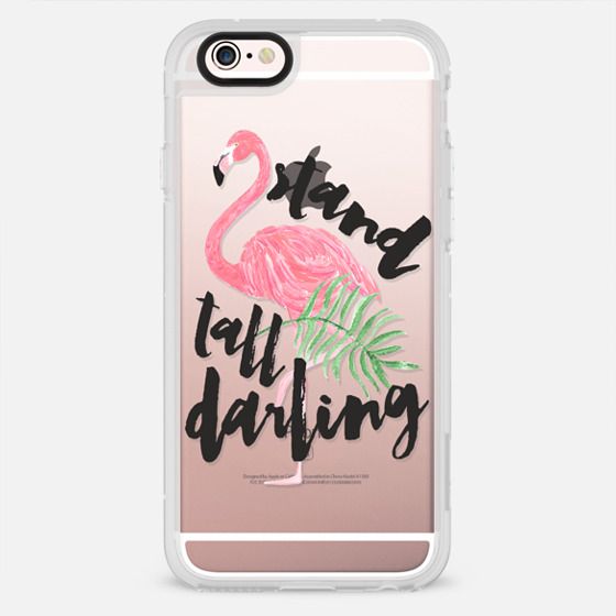 Modern black brush strokes typography stand tall pink flamingo iPhone ...