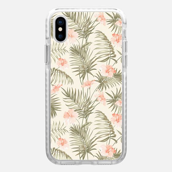 pastel green blush pink vector tropical floral pattern