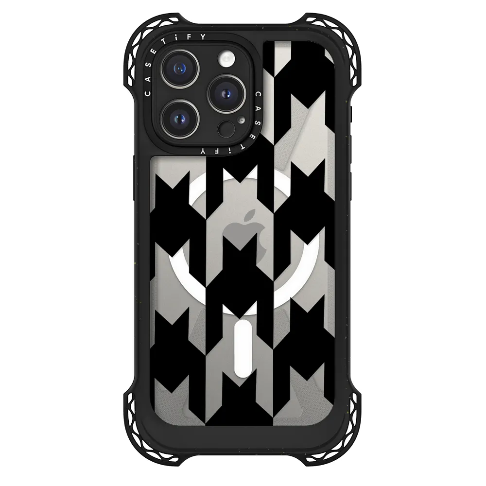 houndstooth david jones black and white pattern iPhone Wallet for