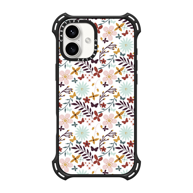 CASETiFY iPhone 16 Plus Case Matte Black バウンスケース Butterfly,Floral Botanical pink teal country flowers cute butterfly CASETiFY iPhone 16 Plus Case Matte Black バウンスケース Butterfly,Floral Botanical pink teal country flowers cute butterfly