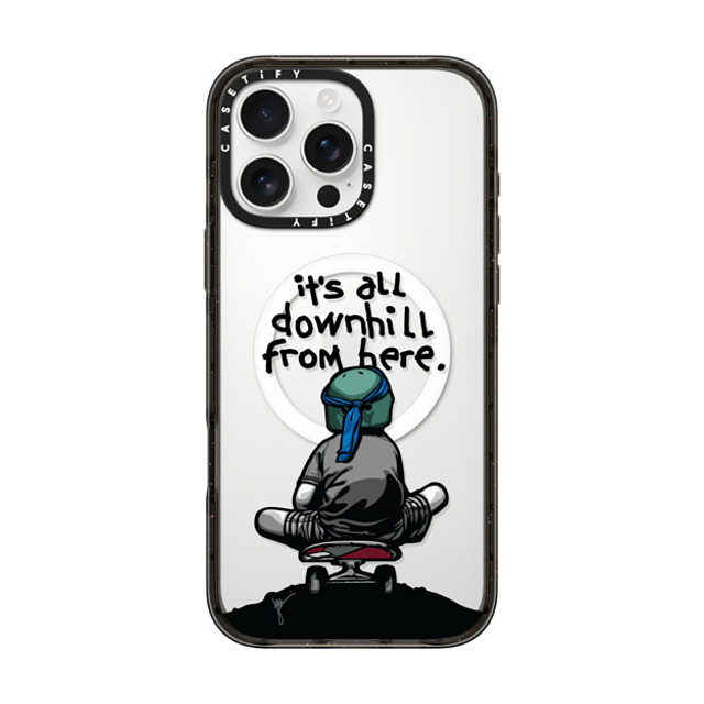 Joe Iurato x CASETiFY iPhone 16 Pro Max ケース Quote,Pop Art ブラック インパクトケース MagSafe対応 IT'S ALL DOWNHILL FROM HERE Father's Day Joe Iurato x CASETiFY iPhone 16 Pro Max ケース Quote,Pop Art ブラック インパクトケース MagSafe対応 IT'S ALL DOWNHILL FROM HERE Father's Day