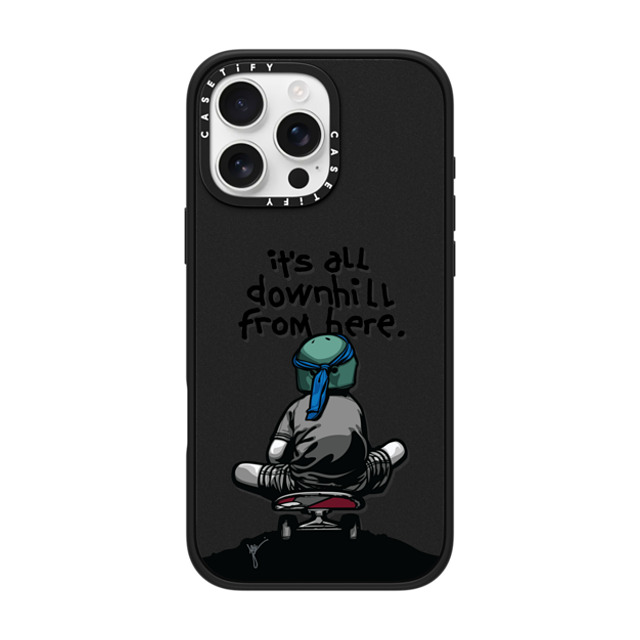 Joe Iurato x CASETiFY iPhone 16 Pro Max ケース Quote,Pop Art マットブラック インパクトケース MagSafe対応 IT'S ALL DOWNHILL FROM HERE Father's Day Joe Iurato x CASETiFY iPhone 16 Pro Max ケース Quote,Pop Art マットブラック インパクトケース MagSafe対応 IT'S ALL DOWNHILL FROM HERE Father's Day