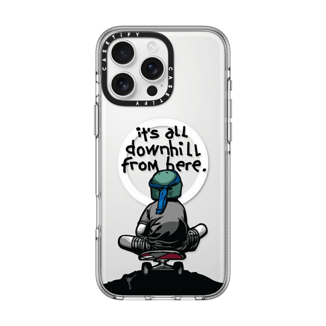Joe Iurato x CASETiFY iPhone 16 Pro Max ケース Quote,Pop Art クリア クリア ケース MagSafe対応 IT'S ALL DOWNHILL FROM HERE Father's Day Joe Iurato x CASETiFY iPhone 16 Pro Max ケース Quote,Pop Art クリア クリア ケース MagSafe対応 IT'S ALL DOWNHILL FROM HERE Father's Day