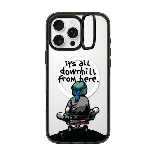 Joe Iurato x CASETiFY iPhone 16 Pro Max ケース Quote,Pop Art ブラック インパクトリングスタンドケース MagSafe対応 IT'S ALL DOWNHILL FROM HERE Father's Day Joe Iurato x CASETiFY iPhone 16 Pro Max ケース Quote,Pop Art ブラック インパクトリングスタンドケース MagSafe対応 IT'S ALL DOWNHILL FROM HERE Father's Day