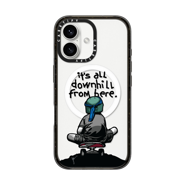 Joe Iurato x CASETiFY iPhone 16 ケース Quote,Pop Art ブラック インパクトケース MagSafe対応 IT'S ALL DOWNHILL FROM HERE Father's Day Joe Iurato x CASETiFY iPhone 16 ケース Quote,Pop Art ブラック インパクトケース MagSafe対応 IT'S ALL DOWNHILL FROM HERE Father's Day
