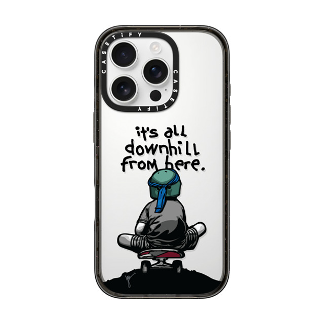 Joe Iurato x CASETiFY iPhone 16 Pro ケース Quote,Pop Art ブラック インパクトケース IT'S ALL DOWNHILL FROM HERE Father's Day Joe Iurato x CASETiFY iPhone 16 Pro ケース Quote,Pop Art ブラック インパクトケース IT'S ALL DOWNHILL FROM HERE Father's Day