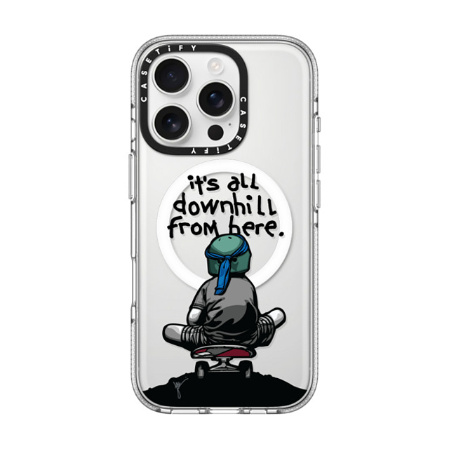 Joe Iurato x CASETiFY iPhone 16 Pro ケース Quote,Pop Art クリア クリア ケース MagSafe対応 IT'S ALL DOWNHILL FROM HERE Father's Day Joe Iurato x CASETiFY iPhone 16 Pro ケース Quote,Pop Art クリア クリア ケース MagSafe対応 IT'S ALL DOWNHILL FROM HERE Father's Day