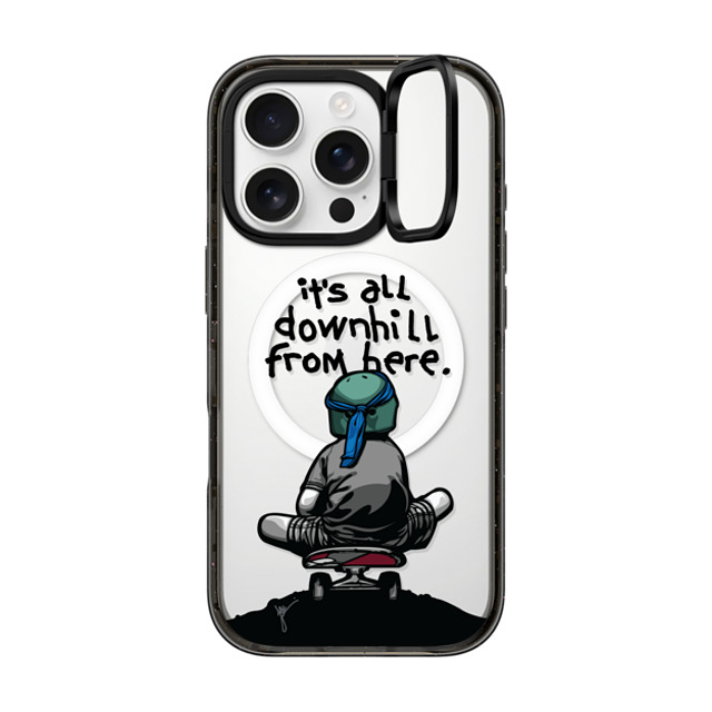 Joe Iurato x CASETiFY iPhone 16 Pro ケース Quote,Pop Art ブラック インパクトリングスタンドケース MagSafe対応 IT'S ALL DOWNHILL FROM HERE Father's Day Joe Iurato x CASETiFY iPhone 16 Pro ケース Quote,Pop Art ブラック インパクトリングスタンドケース MagSafe対応 IT'S ALL DOWNHILL FROM HERE Father's Day