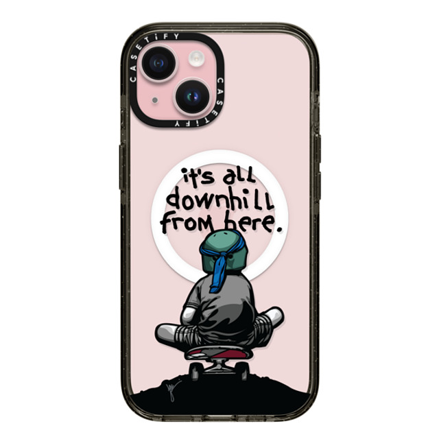 Joe Iurato x CASETiFY iPhone 15 ケース Quote,Pop Art ブラック インパクトケース MagSafe対応 IT'S ALL DOWNHILL FROM HERE Father's Day Joe Iurato x CASETiFY iPhone 15 ケース Quote,Pop Art ブラック インパクトケース MagSafe対応 IT'S ALL DOWNHILL FROM HERE Father's Day