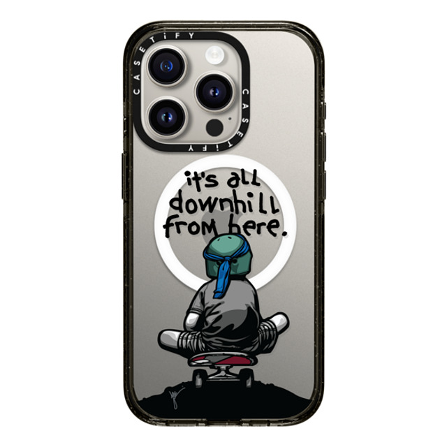 Joe Iurato x CASETiFY iPhone 15 Pro ケース Quote,Pop Art ブラック インパクトケース MagSafe対応 IT'S ALL DOWNHILL FROM HERE Father's Day Joe Iurato x CASETiFY iPhone 15 Pro ケース Quote,Pop Art ブラック インパクトケース MagSafe対応 IT'S ALL DOWNHILL FROM HERE Father's Day
