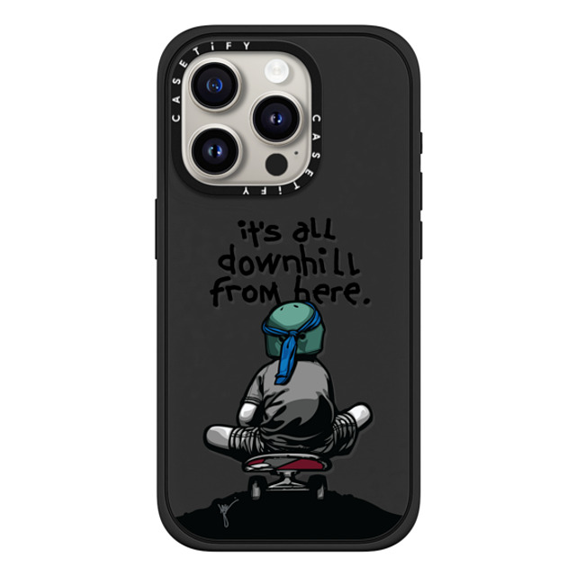 Joe Iurato x CASETiFY iPhone 15 Pro ケース Quote,Pop Art マットブラック インパクトケース MagSafe対応 IT'S ALL DOWNHILL FROM HERE Father's Day Joe Iurato x CASETiFY iPhone 15 Pro ケース Quote,Pop Art マットブラック インパクトケース MagSafe対応 IT'S ALL DOWNHILL FROM HERE Father's Day