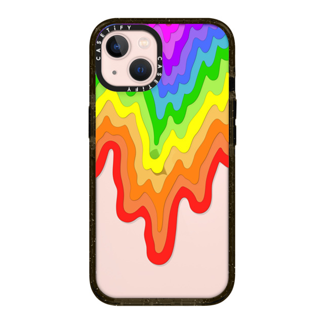 Jen Stark x CASETiFY iPhone 13 ケース ブラック インパクトケース Rainbow Drip