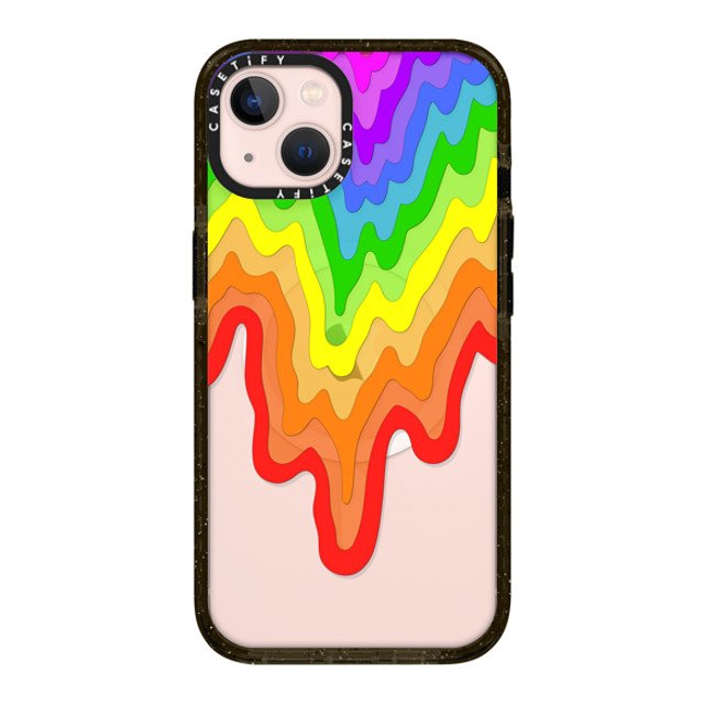 Jen Stark x CASETiFY iPhone 13 ケース ブラック インパクトケース MagSafe対応 Rainbow Drip