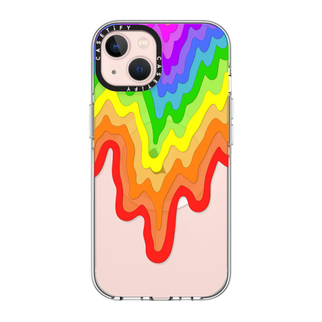 Jen Stark x CASETiFY iPhone 13 ケース クリア クリア ケース MagSafe対応 Rainbow Drip