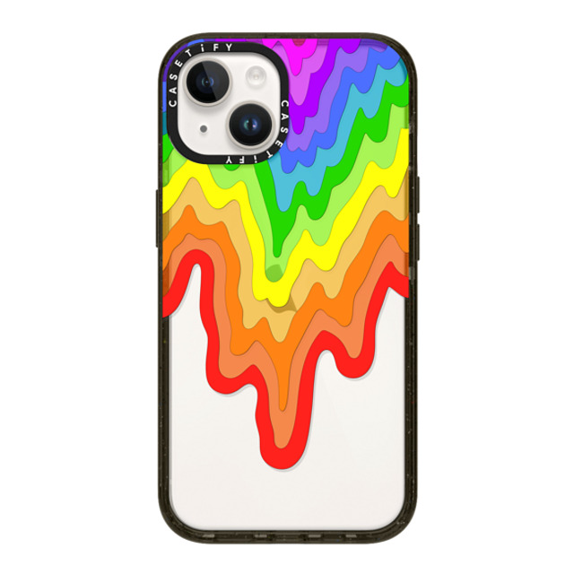 Jen Stark x CASETiFY iPhone 14 ケース ブラック インパクトケース Rainbow Drip