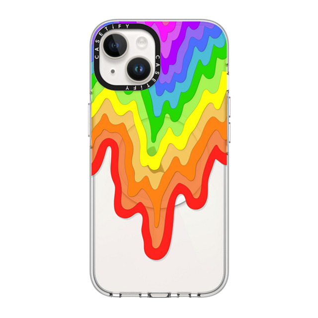 Jen Stark x CASETiFY iPhone 14 ケース クリア クリア ケース MagSafe対応 Rainbow Drip