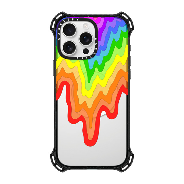 Jen Stark x CASETiFY iPhone 16 Pro Max ケース ブラック バウンスケース Rainbow Drip