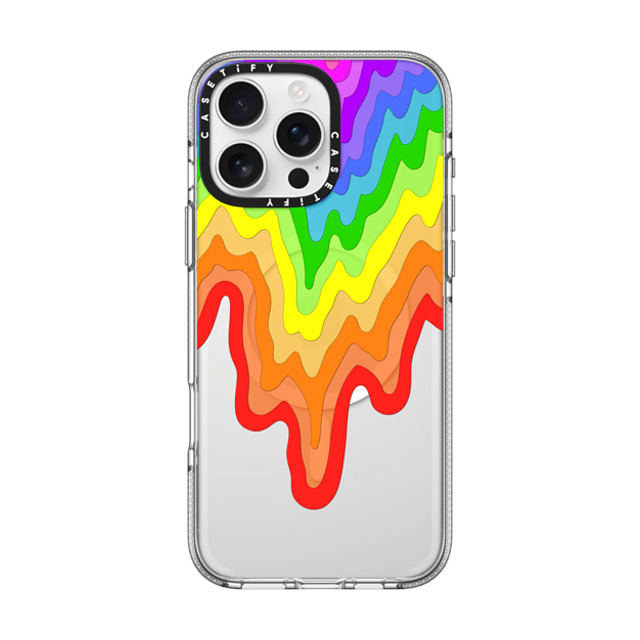 Jen Stark x CASETiFY iPhone 16 Pro Max ケース クリア クリア ケース MagSafe対応 Rainbow Drip