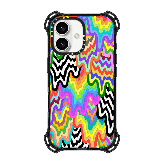 Jen Stark x CASETiFY iPhone 16 Case Black バウンスケース Infinite Drip Jen Stark x CASETiFY iPhone 16 Case Black バウンスケース Infinite Drip