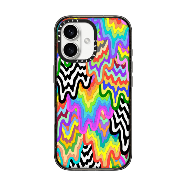Jen Stark x CASETiFY iPhone 16 ケース ブラック インパクトケース MagSafe対応 Infinite Drip