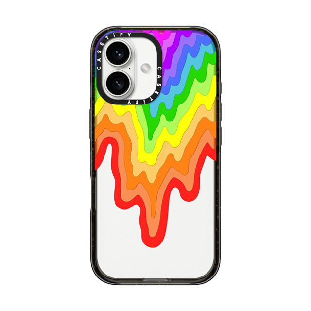 Jen Stark x CASETiFY iPhone 16 ケース ブラック インパクトケース Rainbow Drip