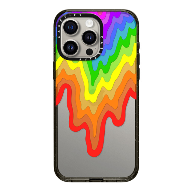 Jen Stark x CASETiFY iPhone 15 Pro Max ケース ブラック インパクトケース Rainbow Drip