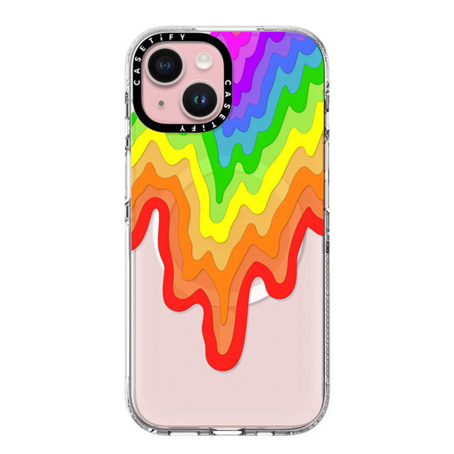 Jen Stark x CASETiFY iPhone 15 ケース クリア クリア ケース MagSafe対応 Rainbow Drip