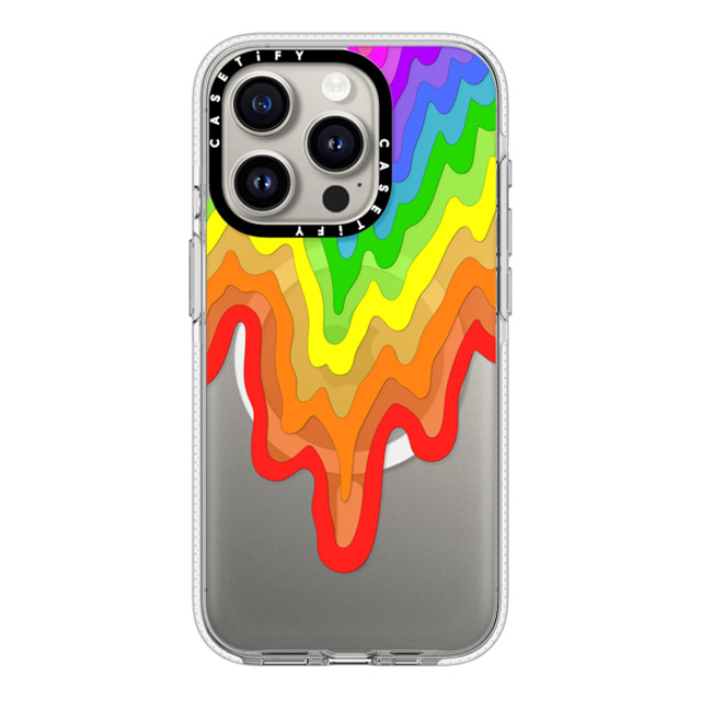 Jen Stark x CASETiFY iPhone 15 Pro ケース クリア クリア ケース MagSafe対応 Rainbow Drip