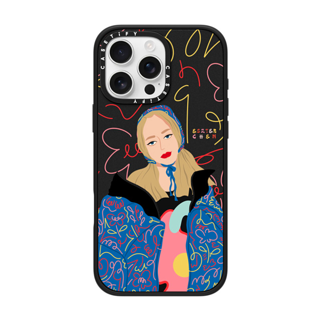 CASETiFY iPhone 16 Pro Max ケース マットブラック インパクトケース MagSafe対応 Graffiti Girl by Eszter Chen eszterchenart Father's Day CASETiFY iPhone 16 Pro Max ケース マットブラック インパクトケース MagSafe対応 Graffiti Girl by Eszter Chen eszterchenart Father's Day