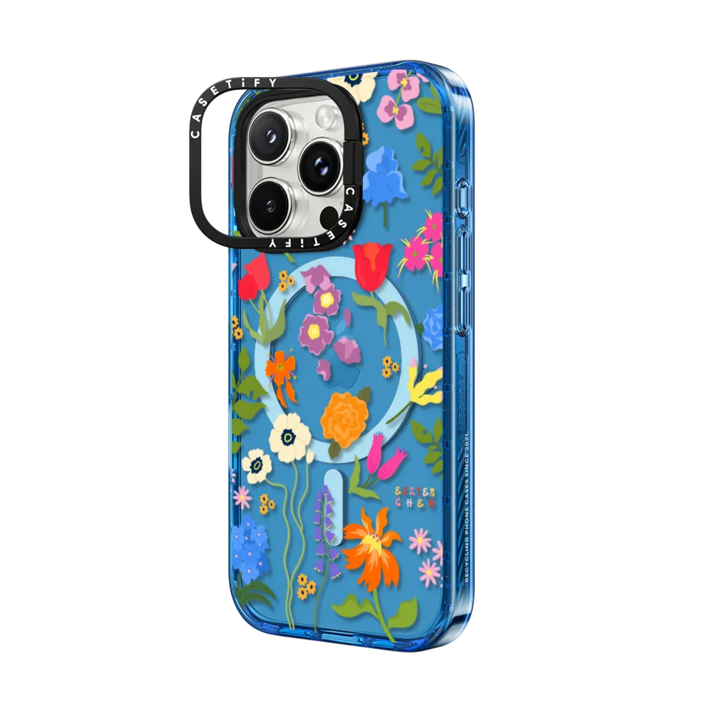 Impact Ring Stand iPhone 16 Pro Max Case MagSafe Compatible - Floral by Eszter Chen
