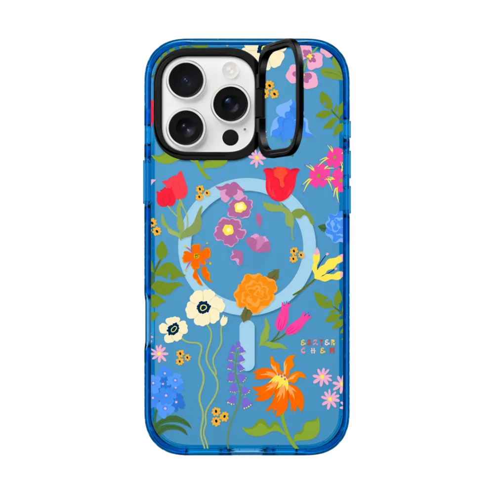 Impact Ring Stand iPhone 16 Pro Max Case MagSafe Compatible - Floral by Eszter Chen