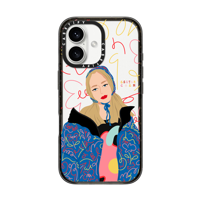 CASETiFY iPhone 16 ケース ブラック インパクトケース Graffiti Girl by Eszter Chen eszterchenart Father's Day CASETiFY iPhone 16 ケース ブラック インパクトケース Graffiti Girl by Eszter Chen eszterchenart Father's Day