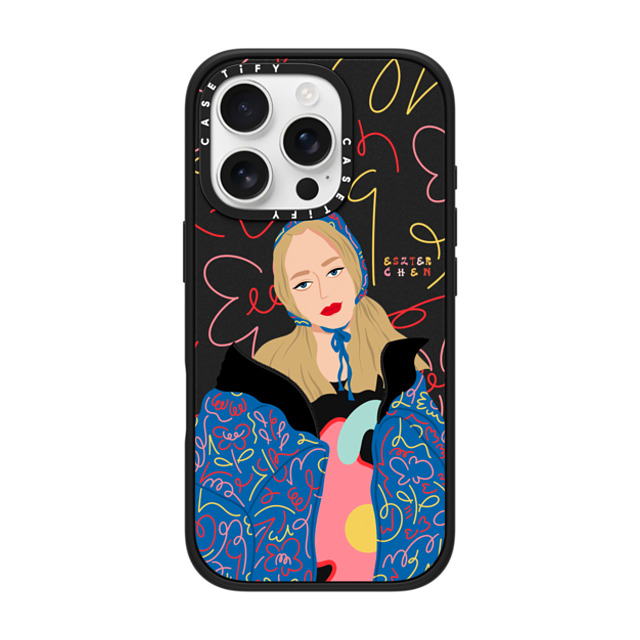 CASETiFY iPhone 16 Pro Case Matte Black Impact Case MagSafe Compatible Graffiti Girl by Eszter Chen eszterchenart Father's Day CASETiFY iPhone 16 Pro Case Matte Black Impact Case MagSafe Compatible Graffiti Girl by Eszter Chen eszterchenart Father's Day
