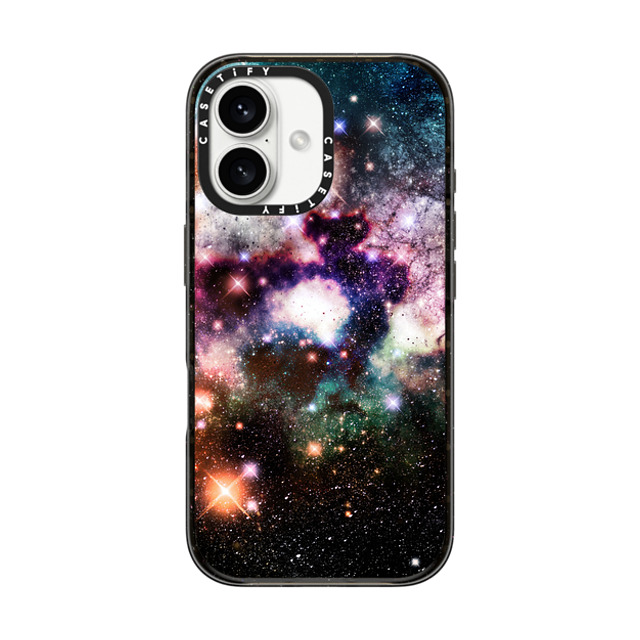 Organic Saturation x CASETiFY iPhone 16 ケース ブラック インパクトケース Nebula Galaxy Stars