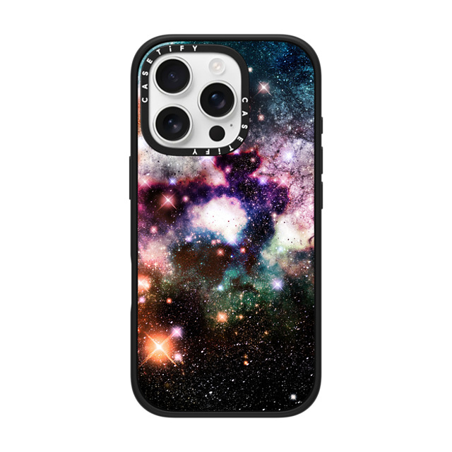Organic Saturation x CASETiFY iPhone 16 Pro ケース マットブラック インパクトケース MagSafe対応 Nebula Galaxy Stars