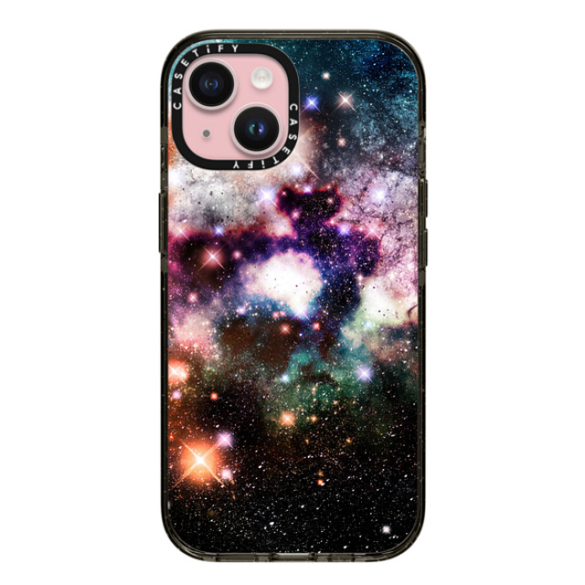 Organic Saturation x CASETiFY iPhone 15 ケース ブラック インパクトケース Nebula Galaxy Stars