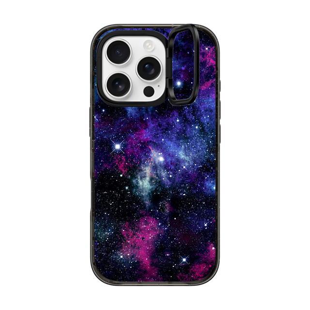 Organic Saturation x CASETiFY iPhone 16 Pro ケース ブラック インパクトリングスタンドケース MagSafe対応 Galaxy Stars 3