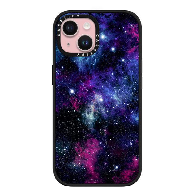 Organic Saturation x CASETiFY iPhone 15 ケース マットブラック インパクトケース MagSafe対応 Galaxy Stars 3