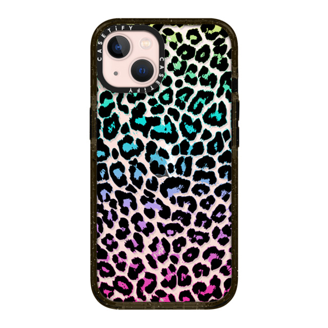 Organic Saturation x CASETiFY iPhone 13 ケース ブラック インパクトケース Wild Colorful Leopard Transparent