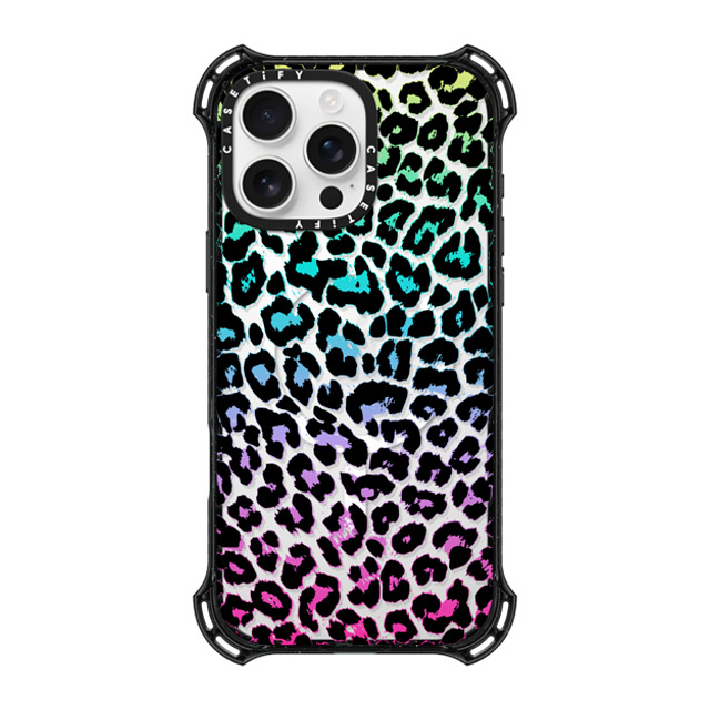 Organic Saturation x CASETiFY iPhone 16 Pro Max ケース ブラック バウンスケース Wild Colorful Leopard Transparent