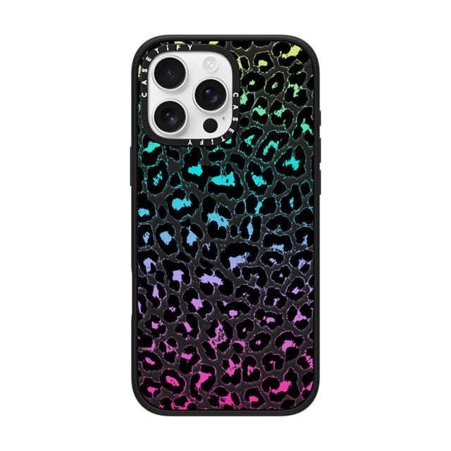 Organic Saturation x CASETiFY iPhone 16 Pro Max ケース マットブラック インパクトケース Wild Colorful Leopard Transparent