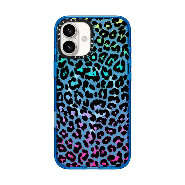 Organic Saturation x CASETiFY iPhone 16 Plus Case スカイブルー Impact Case MagSafe Compatible Wild Colorful Leopard Transparent Organic Saturation x CASETiFY iPhone 16 Plus Case スカイブルー Impact Case MagSafe Compatible Wild Colorful Leopard Transparent