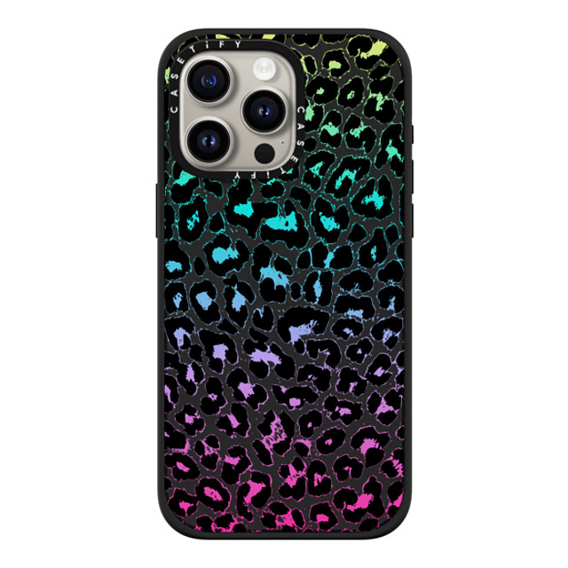 Organic Saturation x CASETiFY iPhone 15 Pro Max ケース マットブラック インパクトケース MagSafe対応 Wild Colorful Leopard Transparent