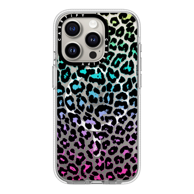 Organic Saturation x CASETiFY iPhone 15 Pro ケース クリア クリア ケース MagSafe対応 Wild Colorful Leopard Transparent