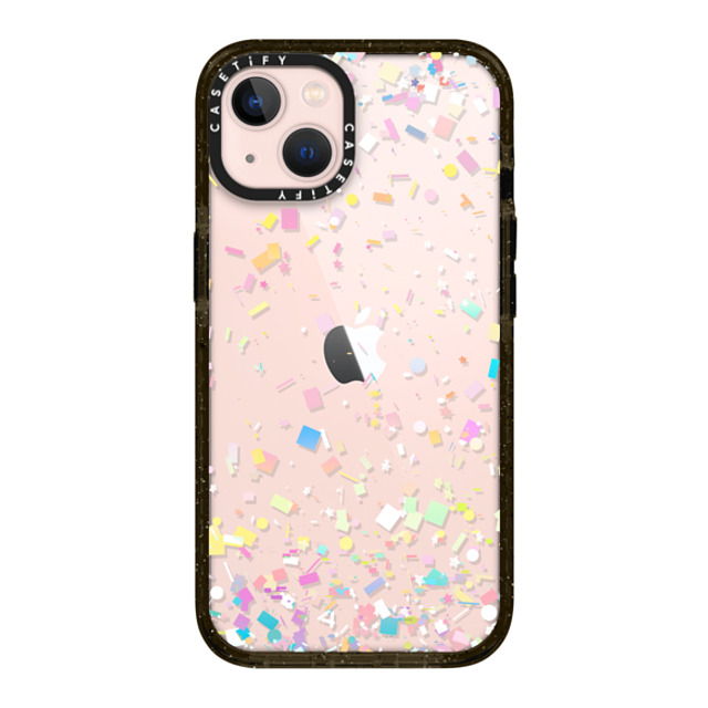 Organic Saturation x CASETiFY iPhone 13 ケース ブラック インパクトケース Pastel Confetti Explosion Transparent