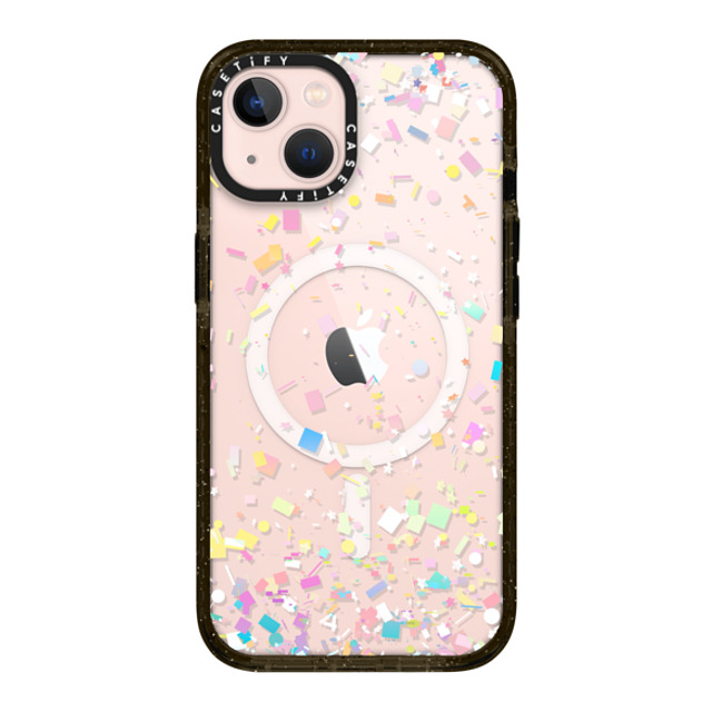 Organic Saturation x CASETiFY iPhone 13 ケース ブラック インパクトケース MagSafe対応 Pastel Confetti Explosion Transparent